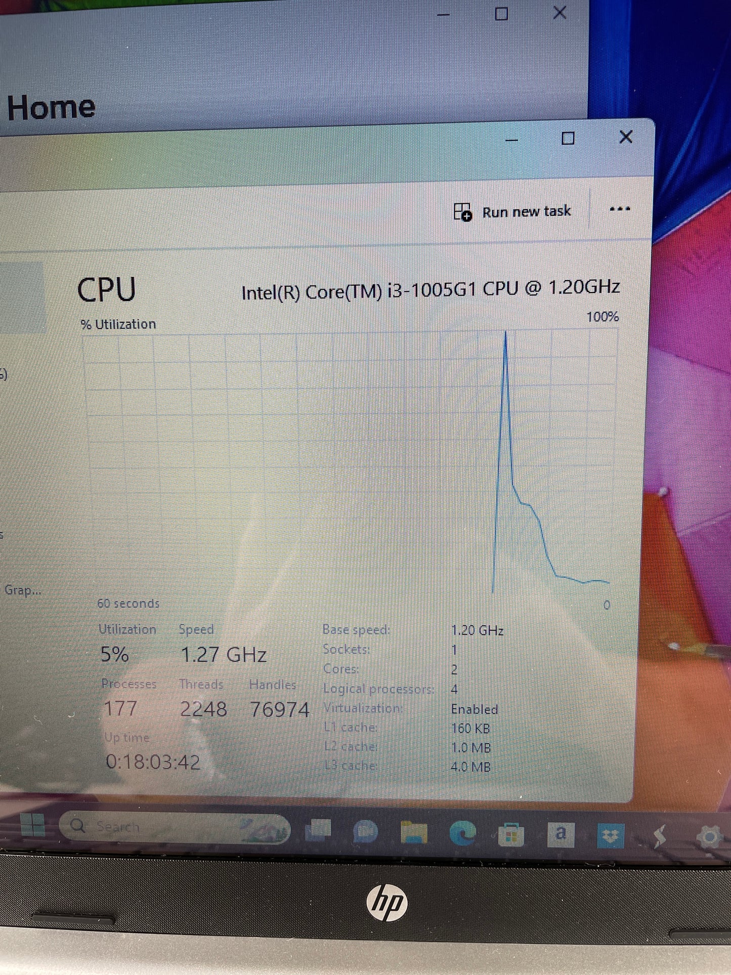 HP 15-DY1025nr 15.6" i3-1005G1 1.2GHz 4GB RAM 256GB SSD Intel UHD Graphics