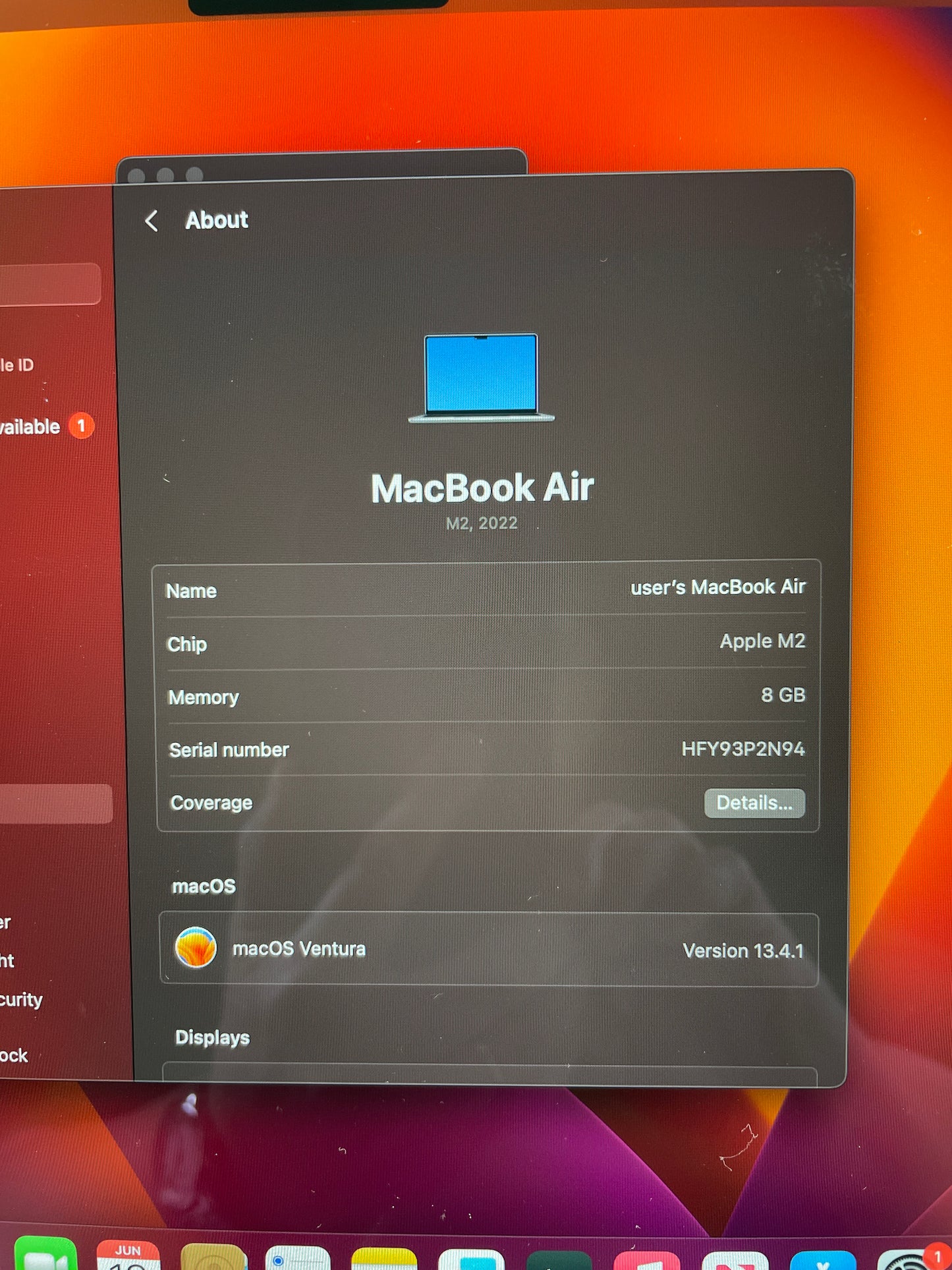2022 Apple MacBook Air 13.6" M2 3.5GHz 8GB RAM 256GB SSD Space Gray A2681