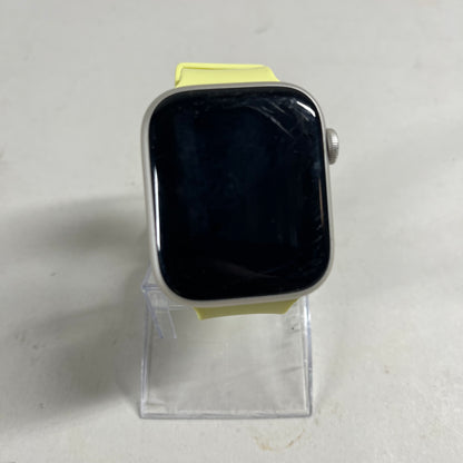 Unlocked Apple Watch Series 7 45MM Silver Aluminum Yellow NKJ8LL/A