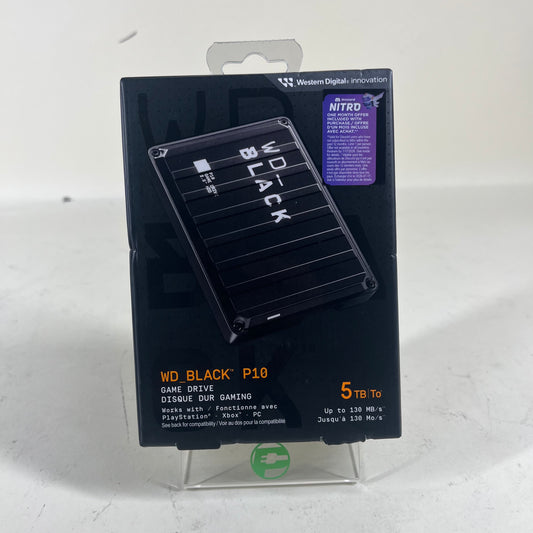 New Western Digital WD_Black p10 5TB Game Drive WDBA3A0050BBK-WESN