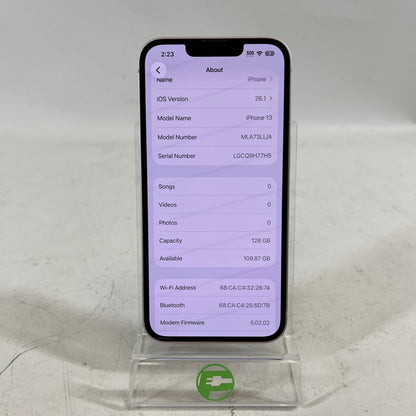 Factory Unlocked Apple iPhone 13 128GB Pink MLA73LL/A