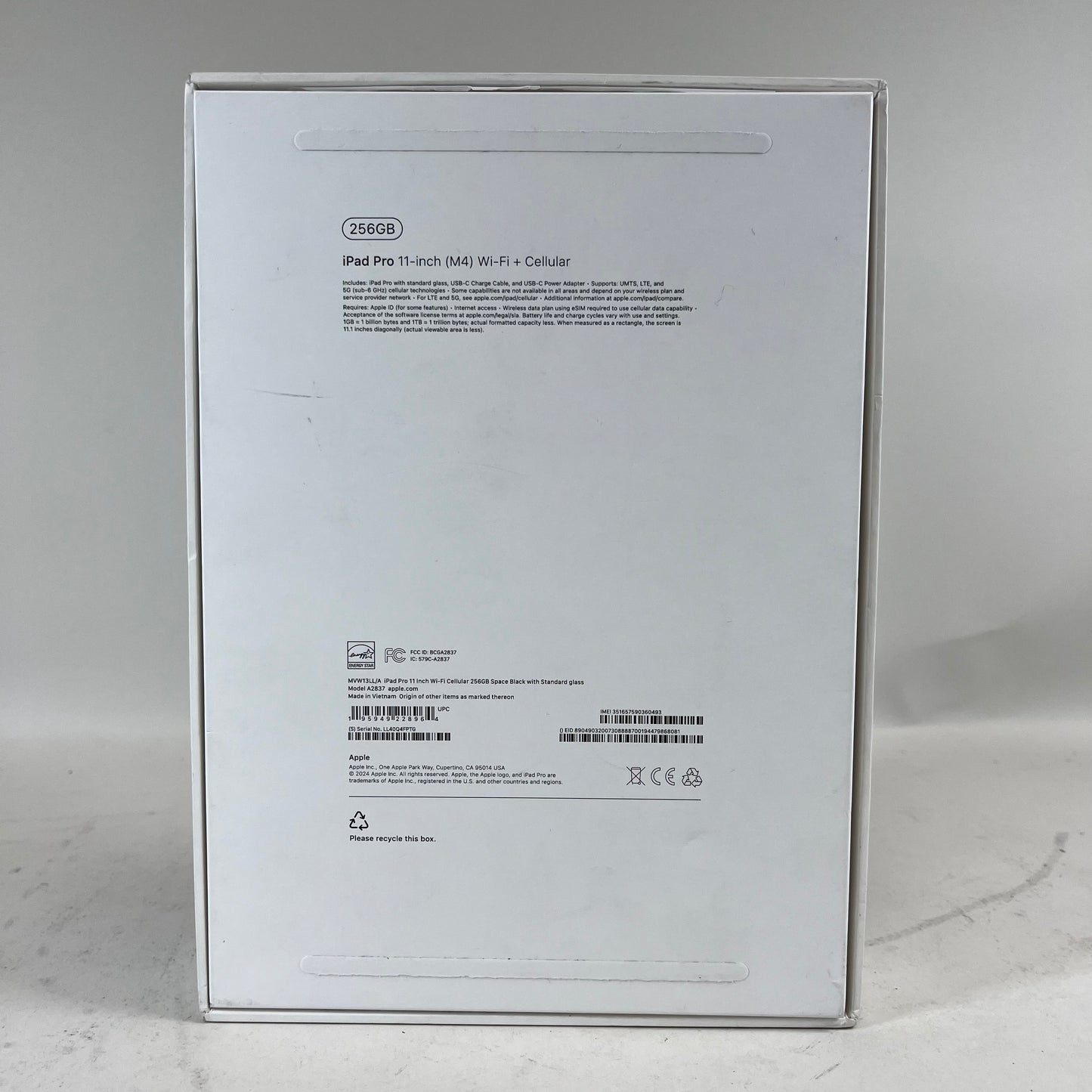 Unlocked Apple iPad Pro 11" M4 256GB Space Black MVW13LL/A