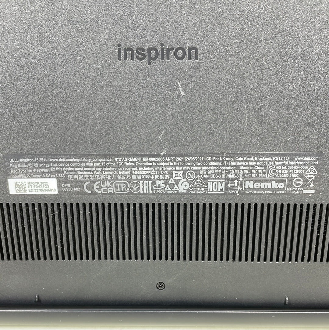 DELL INSPIRON 15 3511 15.6" i5-1135G7 2.4GHz 8GB RAM 256GB SSD Intel UHD