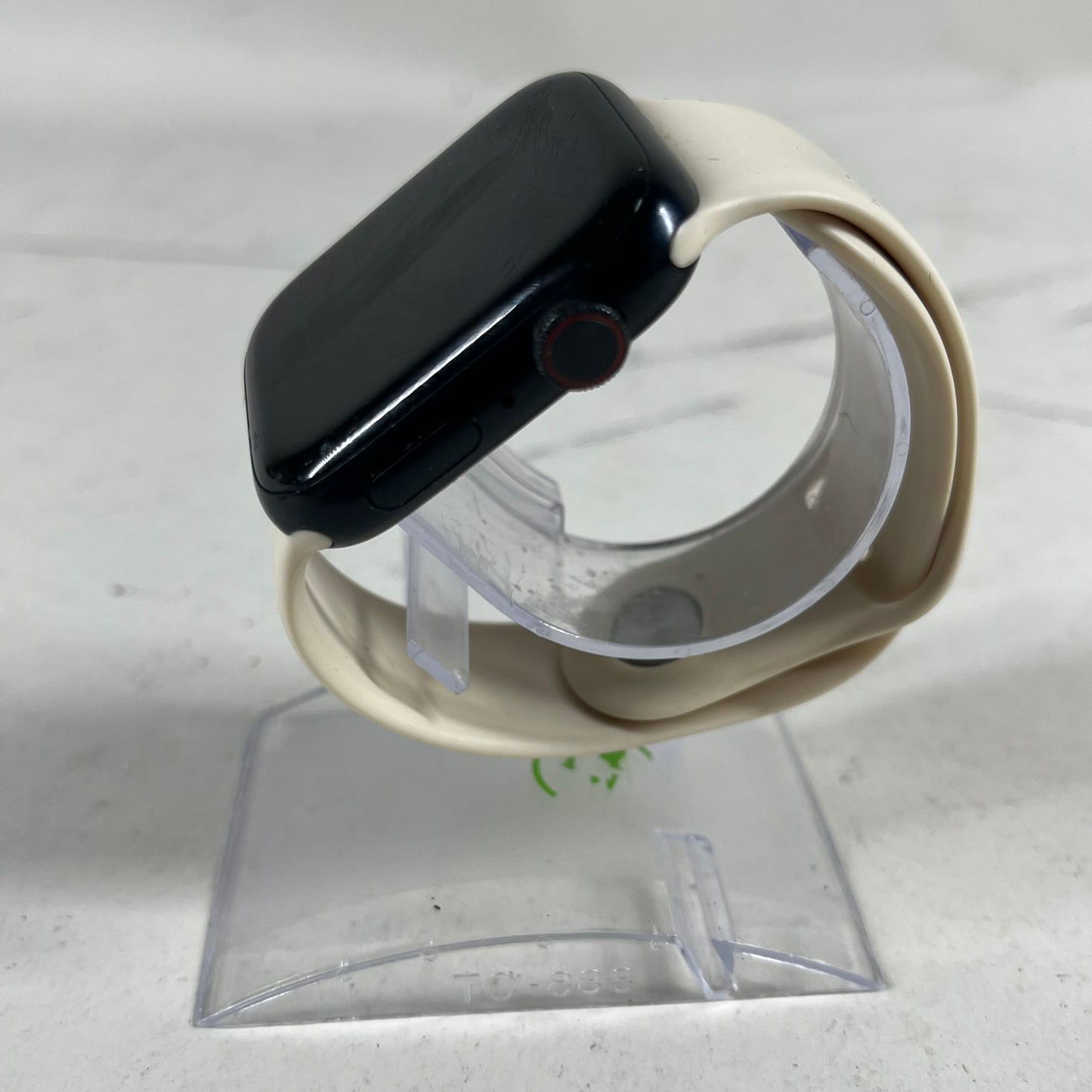 Unlocked Apple Watch Series 8 45MM Black Aluminum White Sport Band MNVL3LL/A