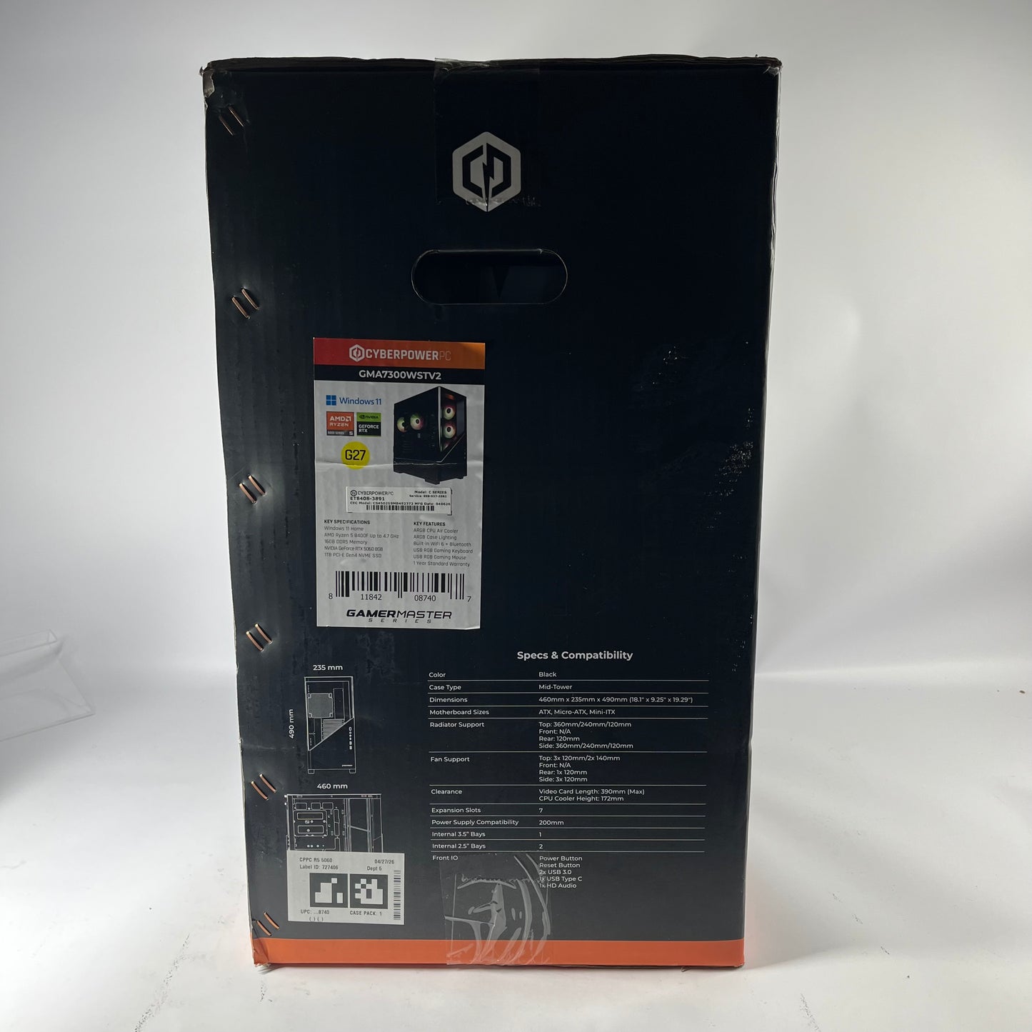 New CyberPower Custom PC Ryzen 5 8400F 4.70GHz 16GB RAM 1TB SSD Nvidia GeForce 