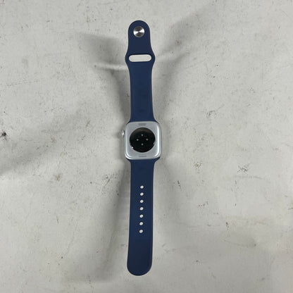 Unlocked Apple Watch Series 10 42MM Silver Aluminum Blue Sport Band MWX33LW/A