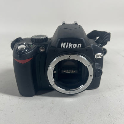 Broken Nikon D60 10.2MP DSLR Camera Cracked Screen