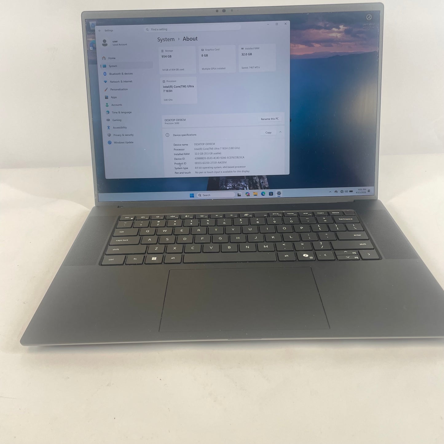 Dell Precision 5690 16" Core Ultra 7 165H 3.8GHz 32GB RAM 1TB SSD RTX 2000 Ada