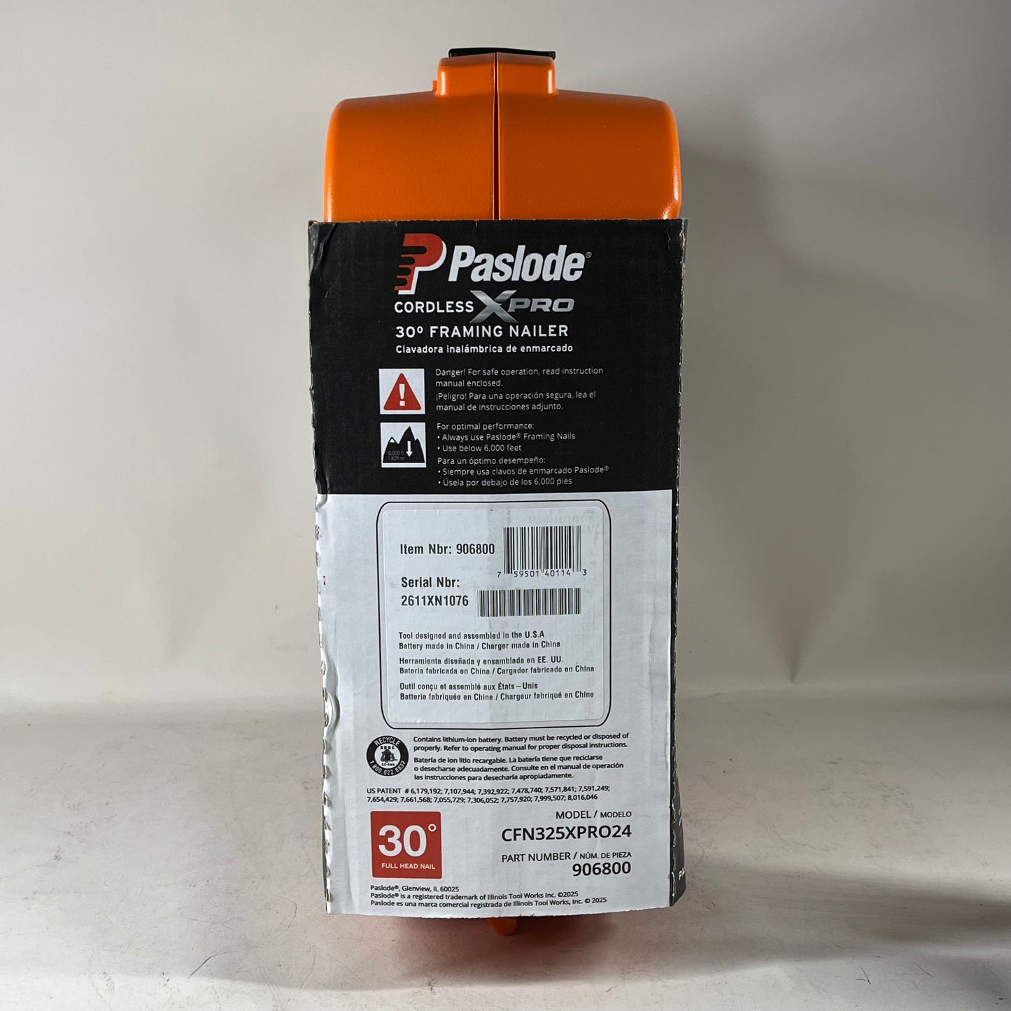 New Paslode Cordless XPro CF325XPRO24 3-1/4" 30° Framing Nailer