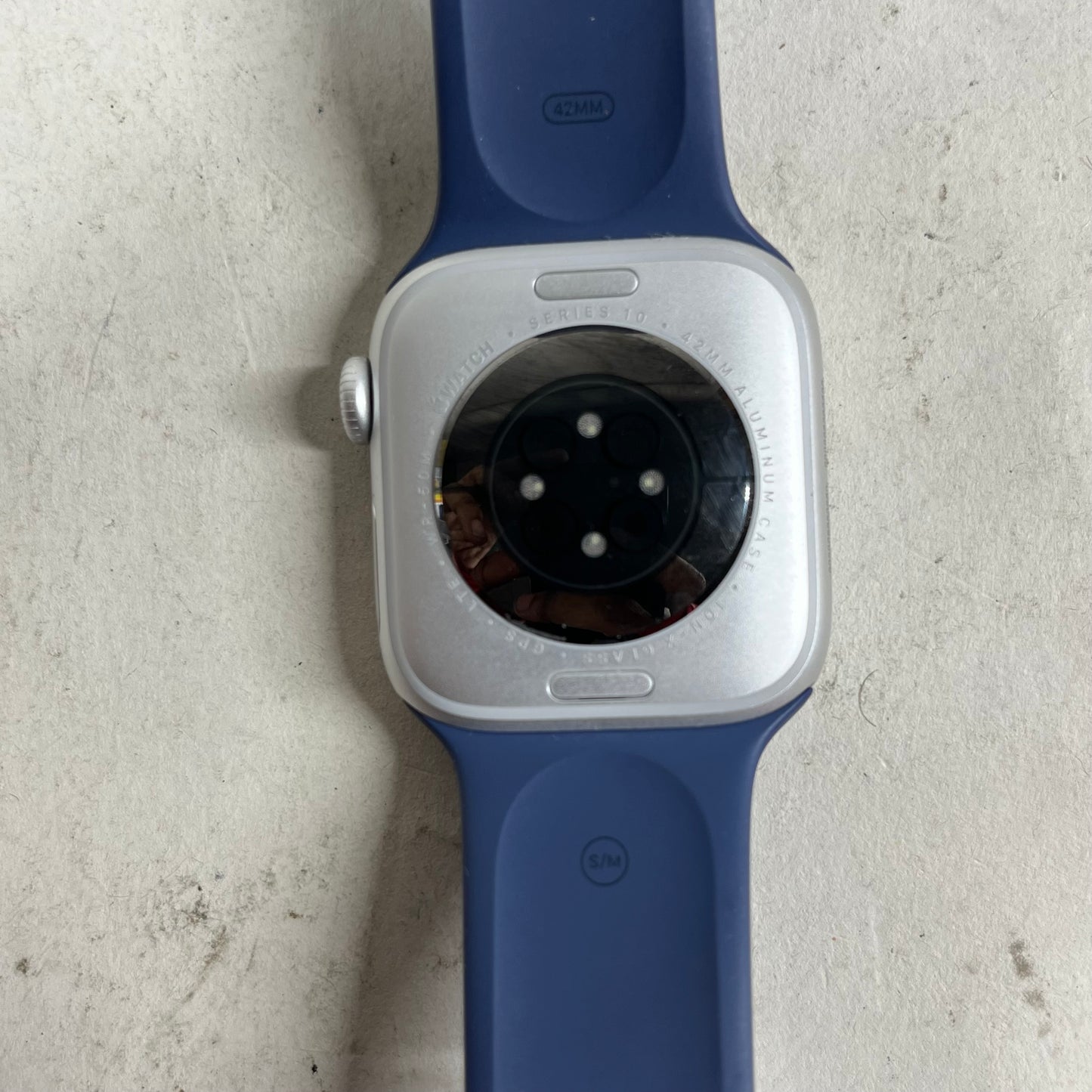 Unlocked Apple Watch Series 10 42MM Silver Aluminum Blue Sport Band MWX33LW/A
