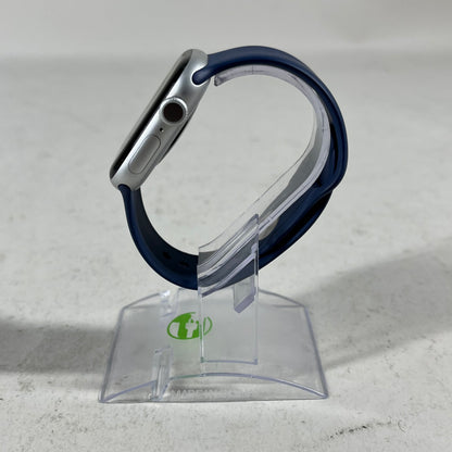 Unlocked Apple Watch Series 10 42MM Silver Aluminum Blue Sport Band MWX33LW/A