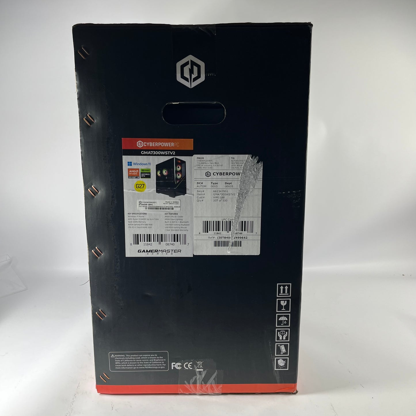 New CyberPower Custom PC Ryzen 5 8400F 4.70GHz 16GB RAM 1TB SSD Nvidia GeForce 