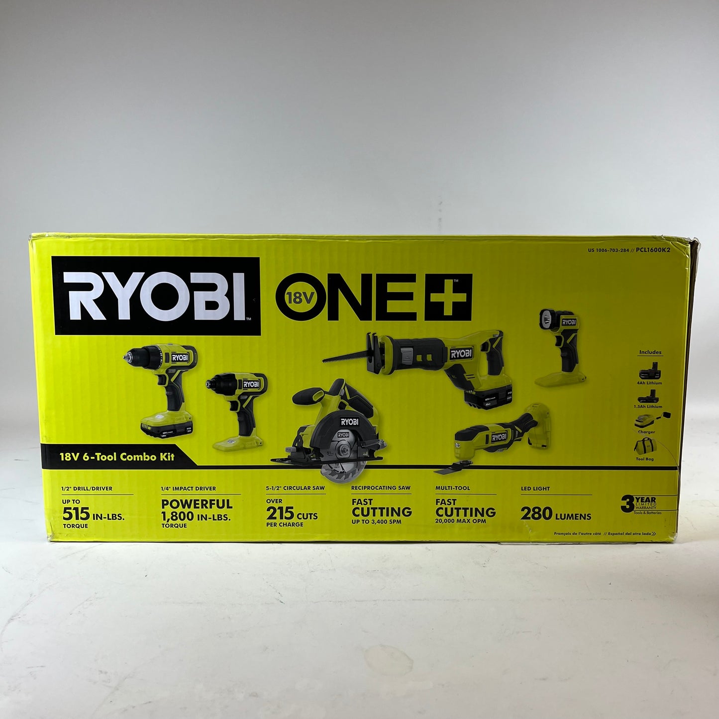 Ryobi ONE+ 18V 6-Tool Combo Kit PCL1600K2