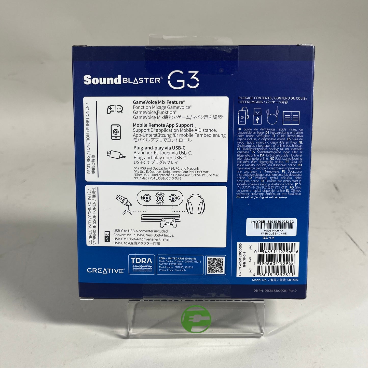 New Sound Blaster G3 Portable Gaming USB DAC AMP SB1830