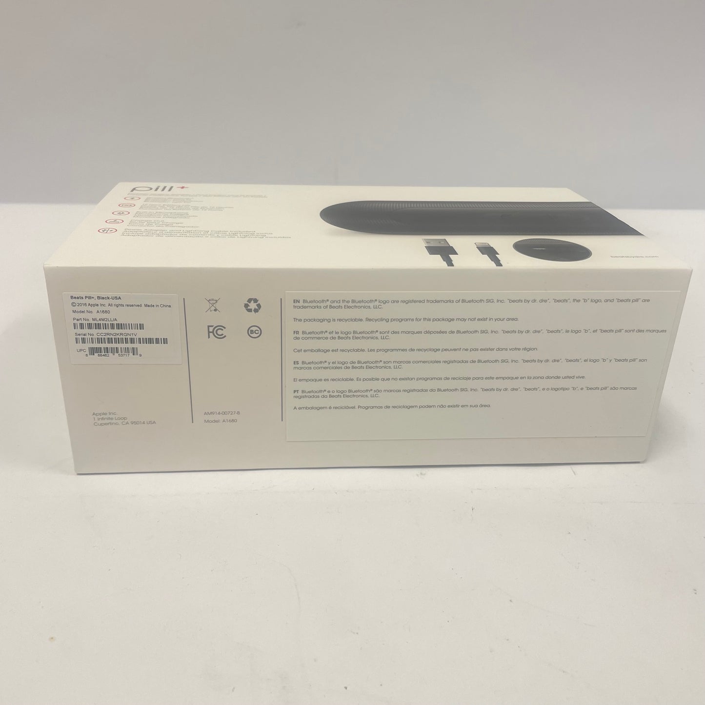 New Beats Pill+ Bluetooth Speaker Black A1680