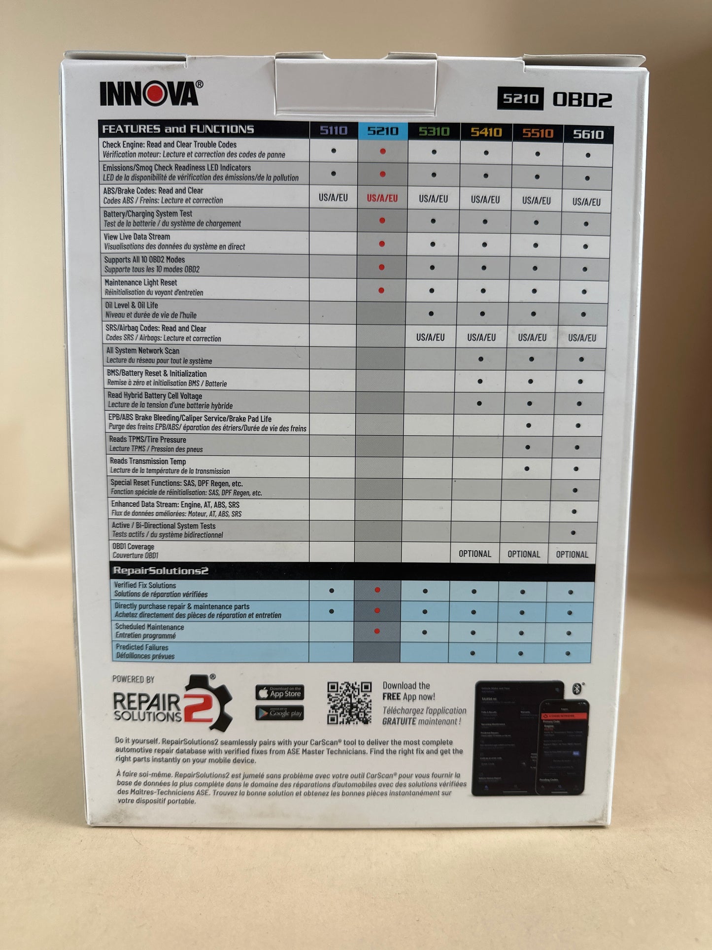 New INNOVA 5210 OBD2 Scanner