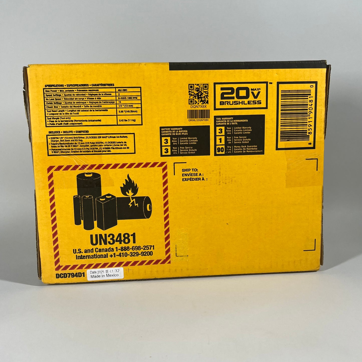 New DeWalt DCD794D1 20V 1/4" Impact Driver Kit