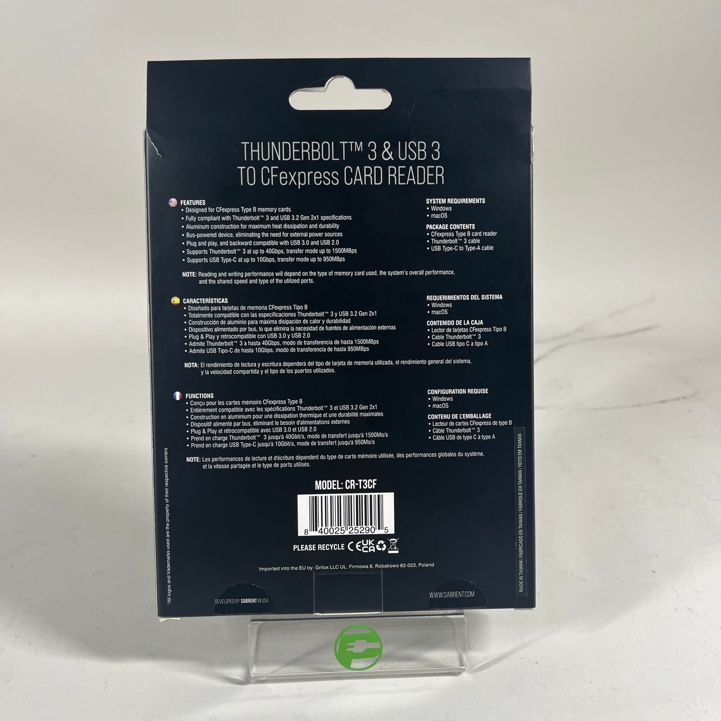 New Sabrent Thunderbolt 3 & USB 3 Card Reader Card Reader CR-T3CF