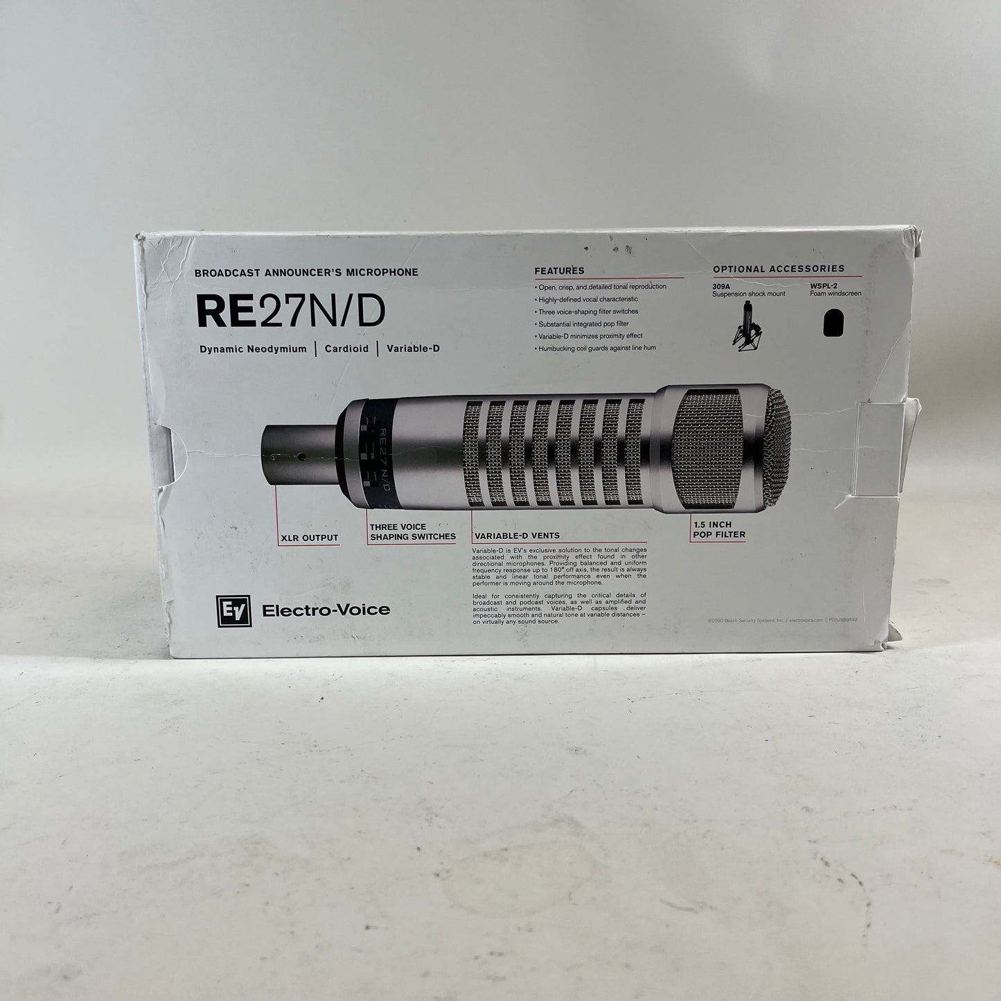 New Electro-Voice re27n/d 40Hz - 20kHz Broadcast Announcer Microphone F01U410843