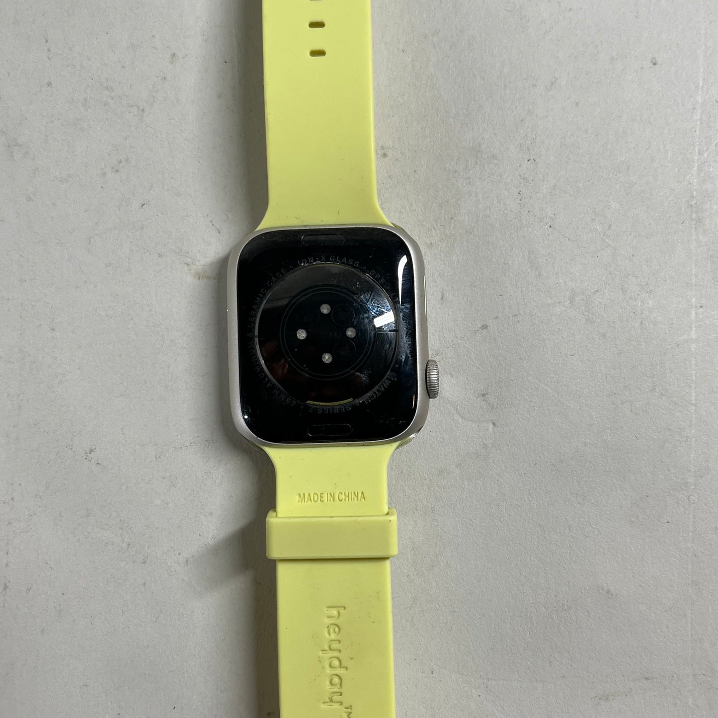 Unlocked Apple Watch Series 7 45MM Silver Aluminum Yellow NKJ8LL/A