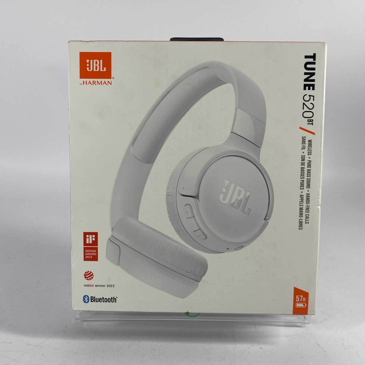 New JBL Tune 520BT Wireless Over-Ear Bluetooth Headphones White