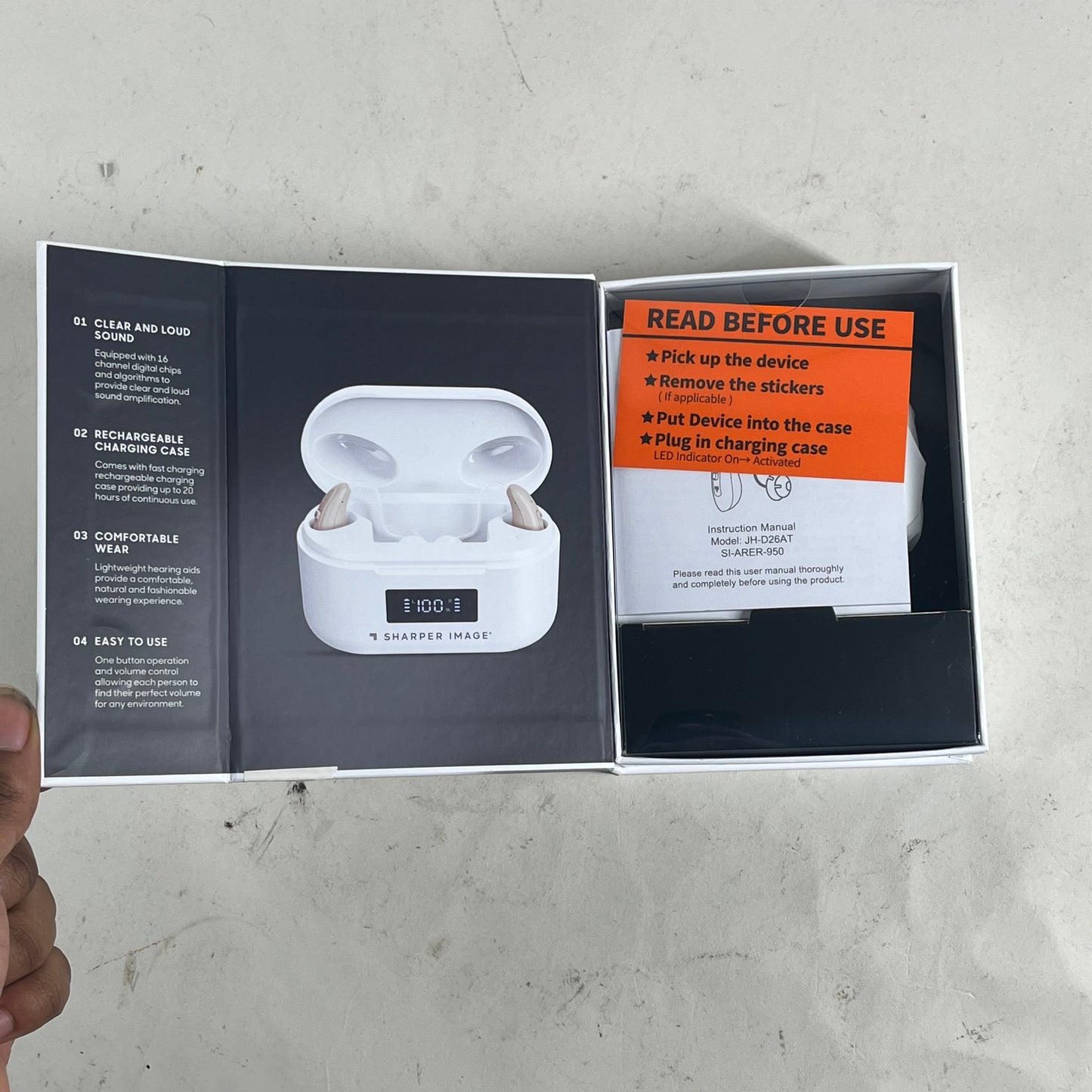 New Sharper Image Smart OTC Hearing Aids Wireless JH-D26AT