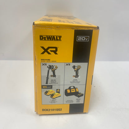 New DeWalt DCK2101QQ2 20V MAX Hammer Drill/ Impact Driver Combo Kit