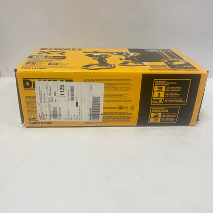 New DeWalt DCK2101QQ2 20V MAX Hammer Drill/ Impact Driver Combo Kit