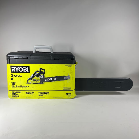 New Ryobi 18" 38cc Gas Chainsaw RY3818