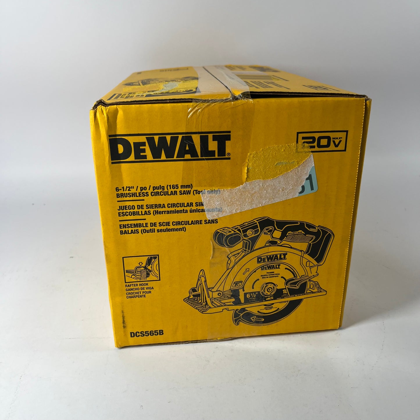 New DeWalt DCS565B 20V MAX 6 1/2" Cordless Brushless Circular Saw