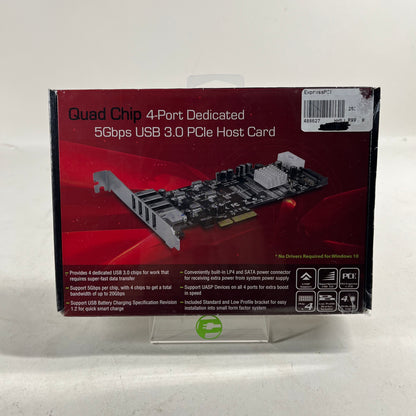 New Vantec Quad Chip 4-Port Dedicated Host Card UGT-PCE430--4C