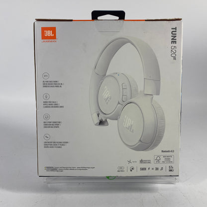 New JBL Tune 520BT Wireless Over-Ear Bluetooth Headphones White
