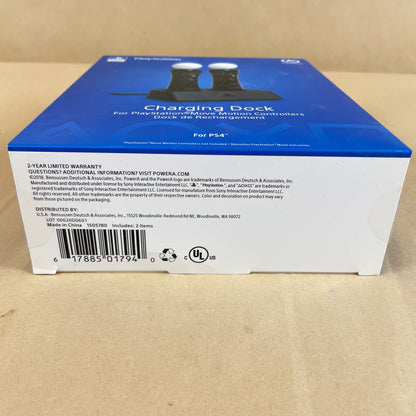 New PowerA Charging Dock For Playstation Move Motion Controllers Black PS4