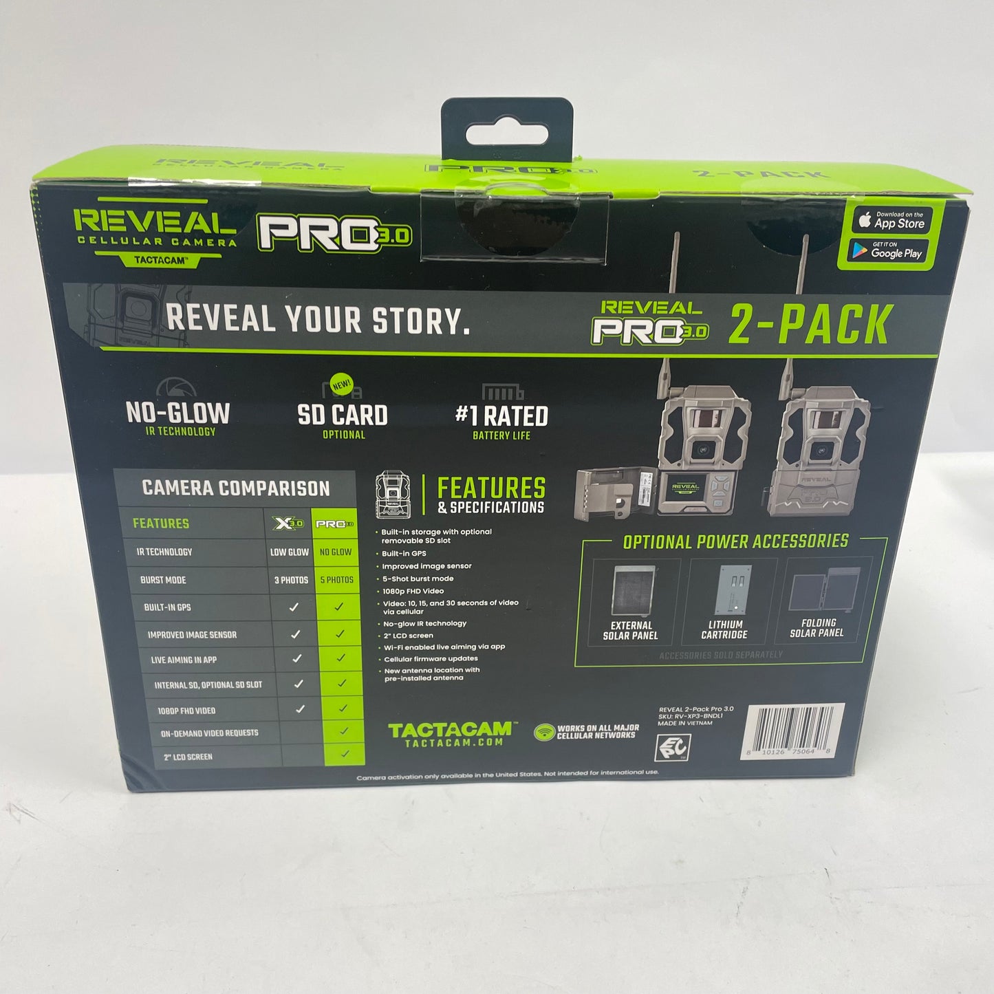 New Tactacam Reveal Cellular Camera Pro 3.0 Trail Camera RV-XP3-BNDL1