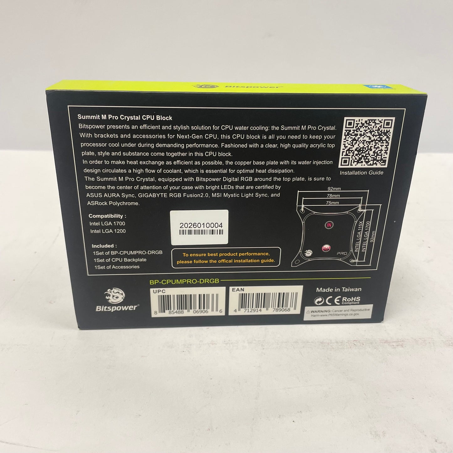 New BITSPOWER SUMMIT M PRO CPU BLOCK CPU Block