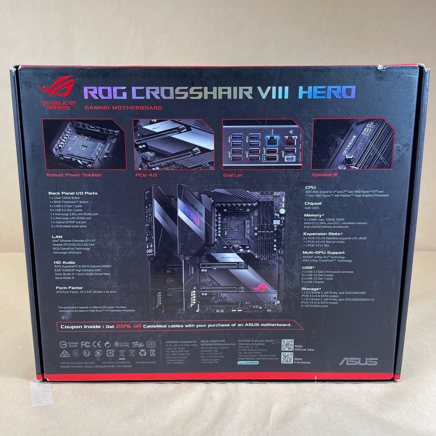 Asus X570 ROG Crosshair VIII AM4 ATX Motherboard