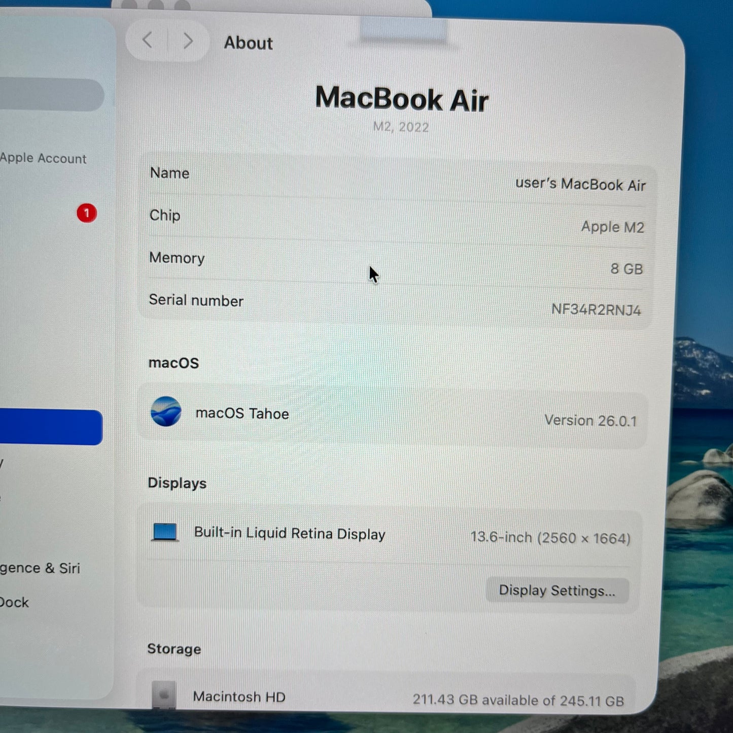 2022 Apple MacBook Air 13.6" M2 8C GPU 3.5GHz 8GB RAM 256GB SSD A2681