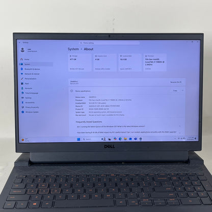 Dell G15 5511 15.6" i7-11800H 2.3GHz 16GB RAM 512GB SSD GeForce RTX 3050