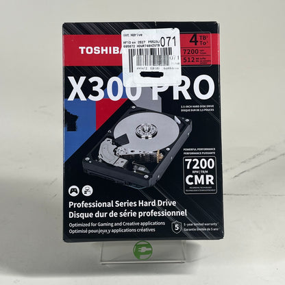 New Toshiba X300 Pro 4TB HDD Hard Drive HDWR740