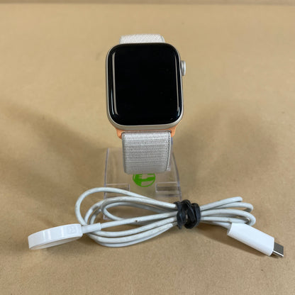 Unlocked Apple Watch SE 2nd Gen 44MM Starlight Aluminum Starlight Sport Band 
