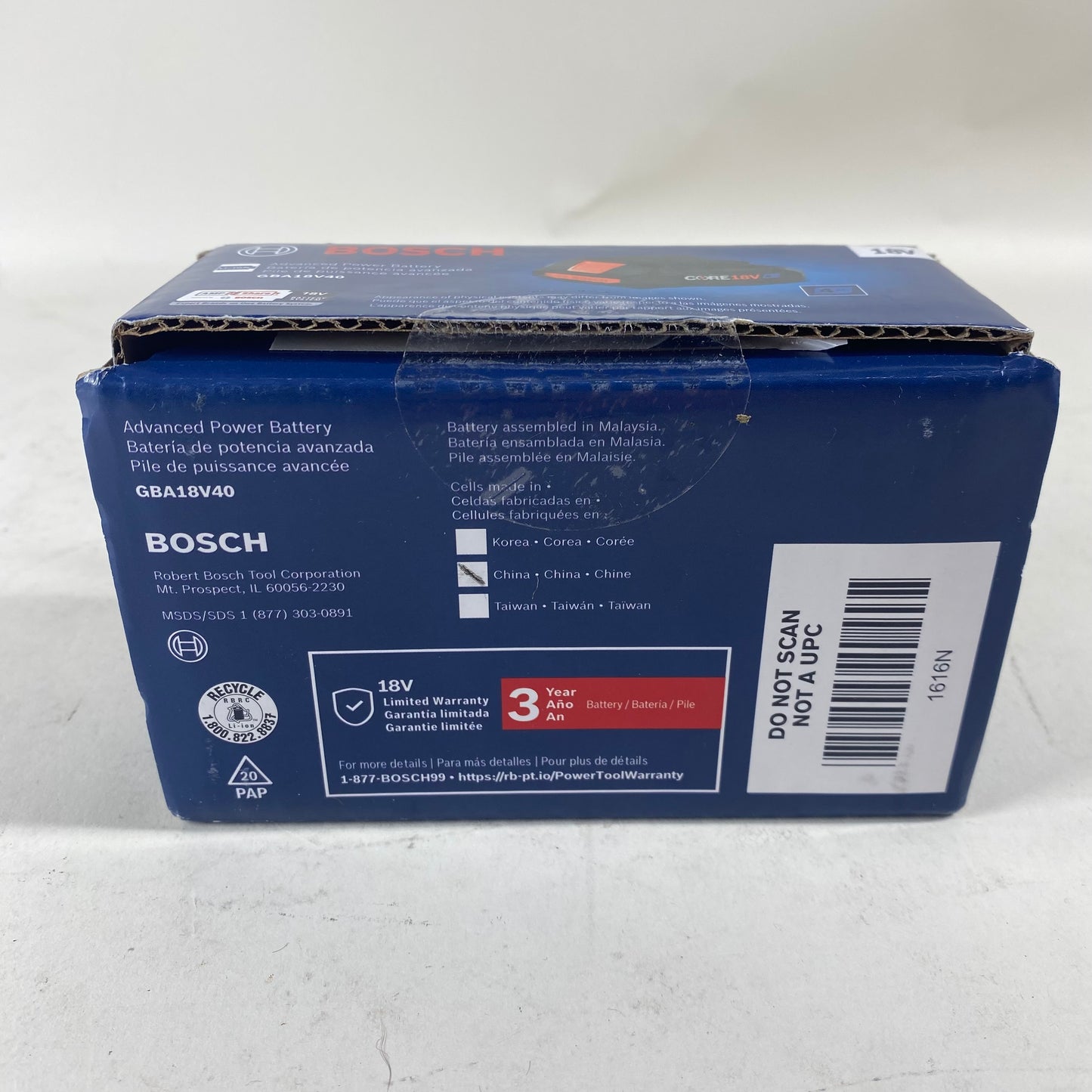 New Bosch GBA18V40 3V Advanced Power Battery