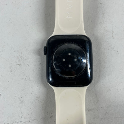 Unlocked Apple Watch Series 8 45MM Black Aluminum White Sport Band MNVL3LL/A