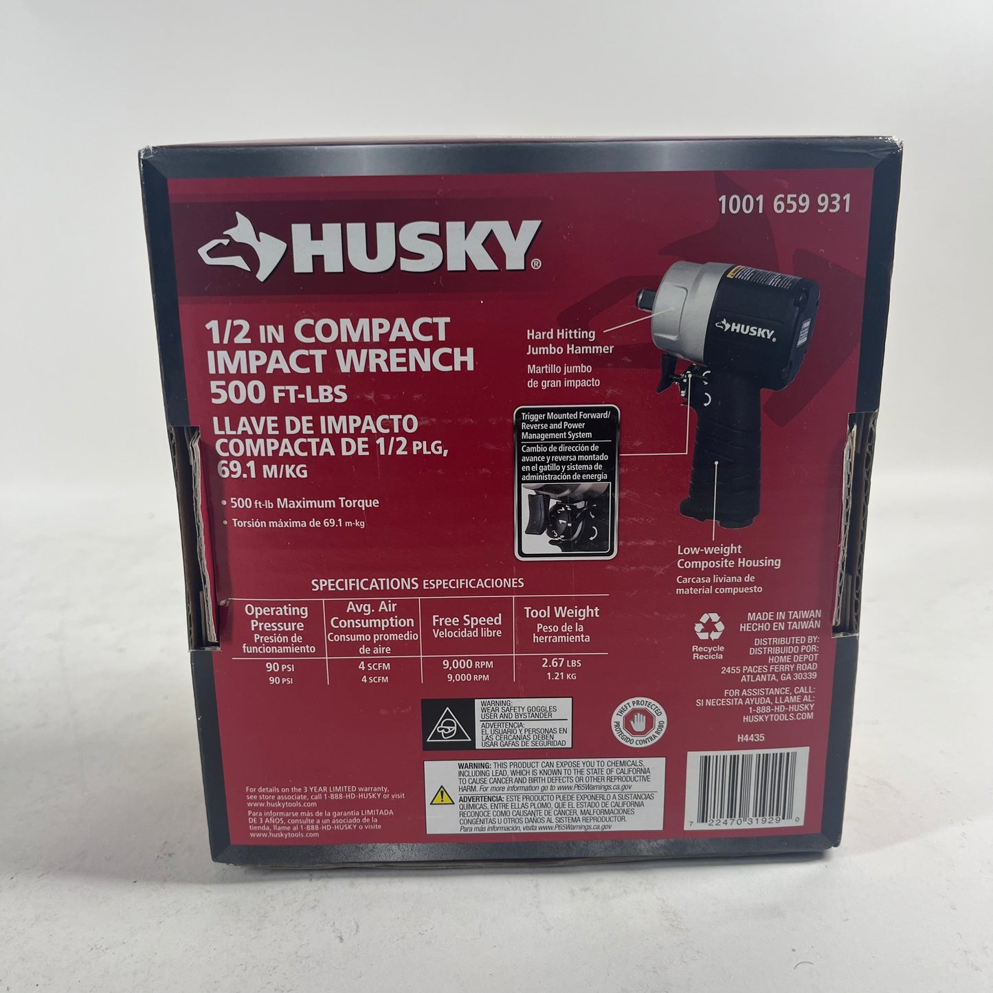 New Husky H4435 1/2 Compact Impact Wrench