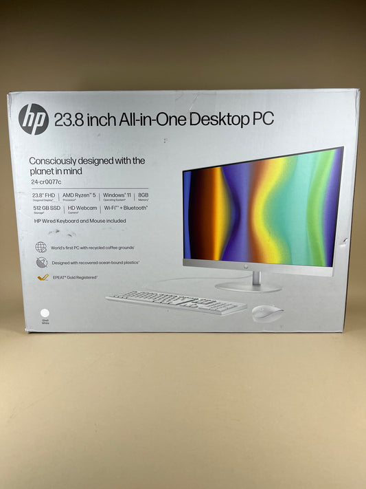 New HP 24-cr0077c 23.8" Ryzen 5 7520U 2.80GHz 8GB RAM