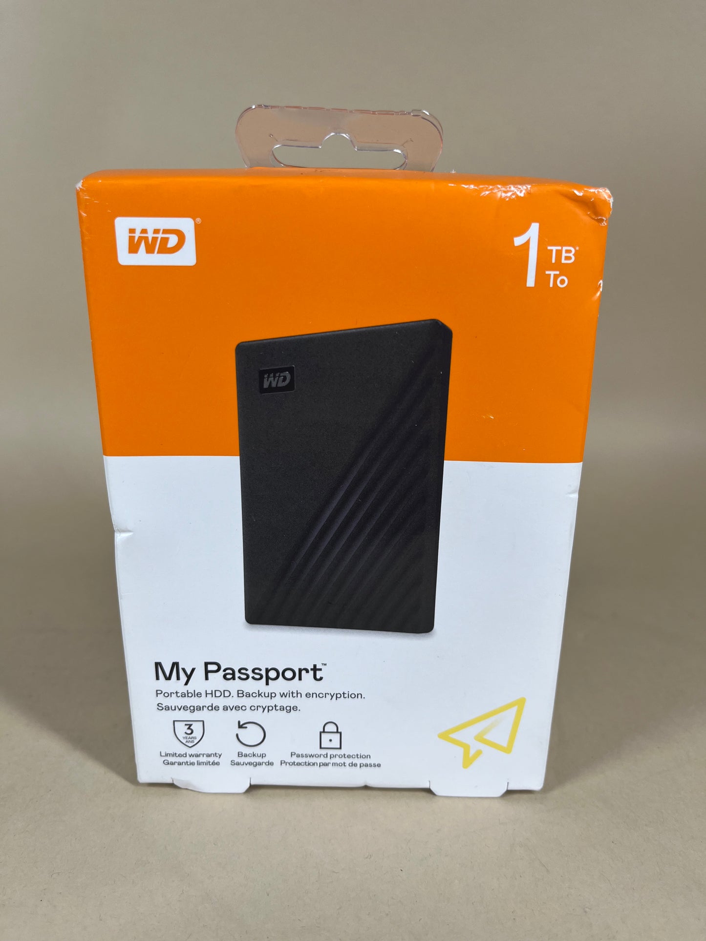 New Western Digital WD Portable My Passport 1TB USB-A HDD WDBYVG0010BBK-0B