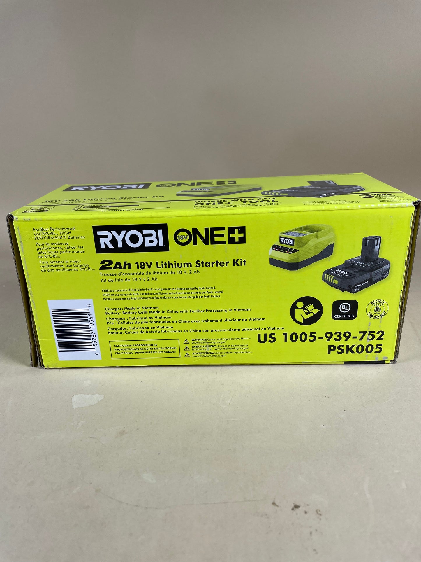 New Ryobi PSK005 18V Lithium Starter Kit