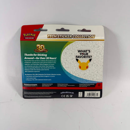 New Pokemon TCG 30th Celebration Tech Sticker Collection (1 of 2 Variety)