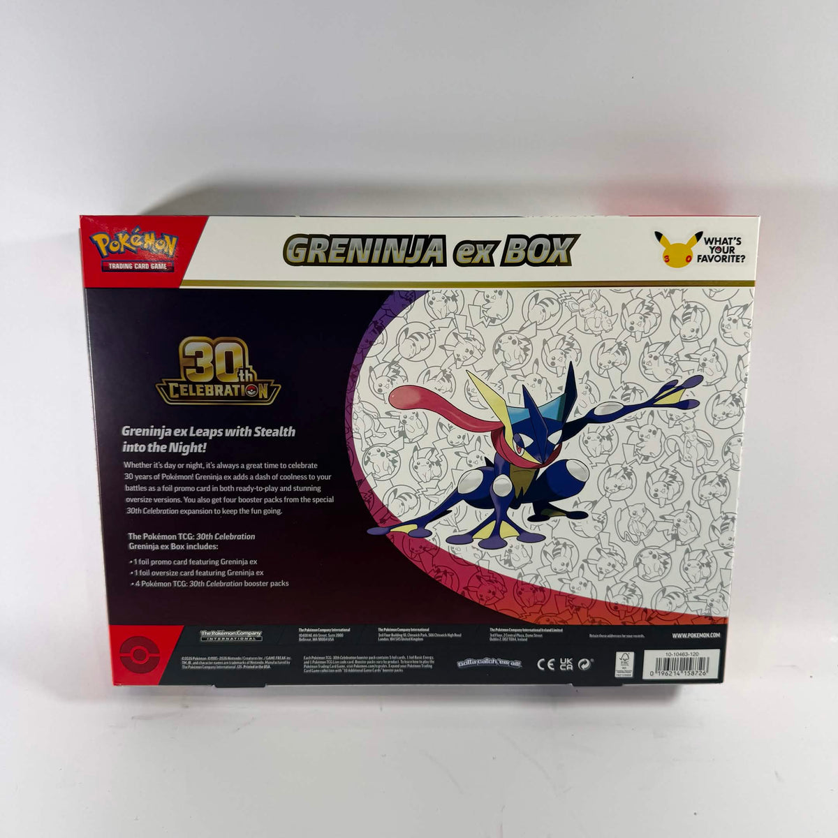 New Pokemon TCG 30th Celebration Greninja ex Box
